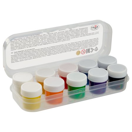 Гуашь ГАММА "Классическая" 10 цв 17.5 мл пластиковый пенал RE-20241007