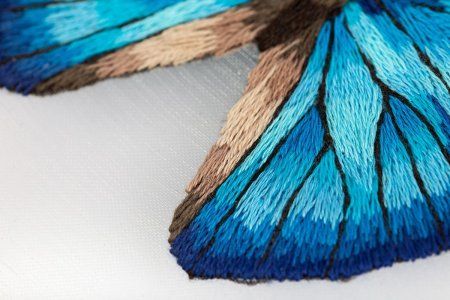 Набор для вышивания PANNA Живая картина. Бабочка. Морфо адонис 13 х 13 см JK-2235