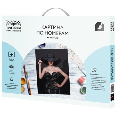 Картина по номерам на холсте ТРИ СОВЫ "Высокая мода" 30 x 40 см с акриловыми красками и кистями RE-КХ_44118