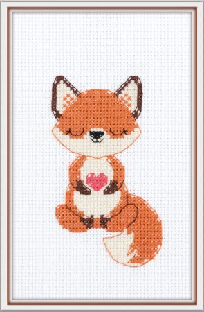 Набор для вышивания KLART "Влюблённый лисёнок" 9 х 13 см 12-069