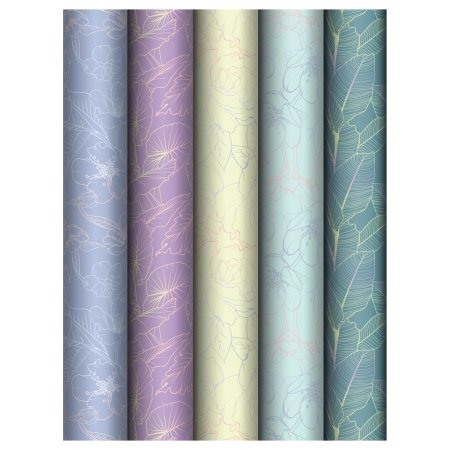 Упаковочная бумага глянцевая MESHU "Grace twigs" 1л. 70 x 100 см 80 г/м2, ассорти, 1 шт RE-MS_62830