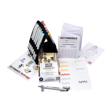 Набор маркеров SKETCHMARKER Outdoor 12 шт + сумка органайзер MPSM-12OUTD