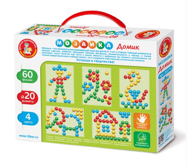 Мозаика Baby Toys "Домик" 60 элементов, 3+ KOR-02210