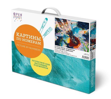 Набор для раскрашивания по номерам (холст на подрамнике) ФРЕЯ 50 х 40 см "В стиле аниме. Отражение" PNB/PL-152