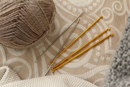 Крючок для тунисского вязания двухстор. GAMMA алюминий d 4.0 мм 14.5 см в чехле SH3-40-145