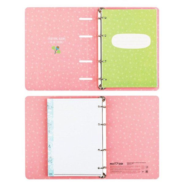 Тетрадь на кольцах 120л. A5 MESHU "Flower Story" картон, мат. ламинация, выборочный УФ-лак RE-MS_31533