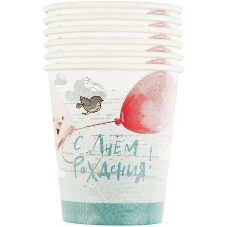 Стаканы бумажные MESHU "Сute bunny" 200 мл, 6 шт RE-MS_55440