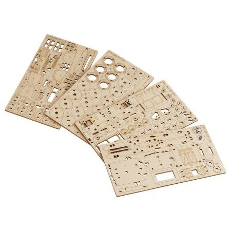 Конструктор деревянный ТРИ СОВЫ "Тягач" 14 x 5.8 x 6.5 см, 130 деталей, картонная коробка RE-ДКНС017