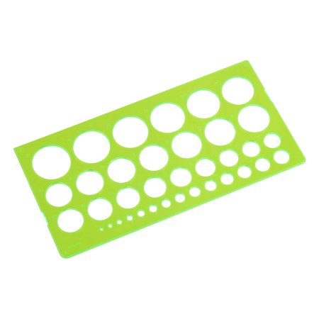 Трафарет окружностей СТАММ 1-36 мм, пластиковый, зеленый RE-ТТ21