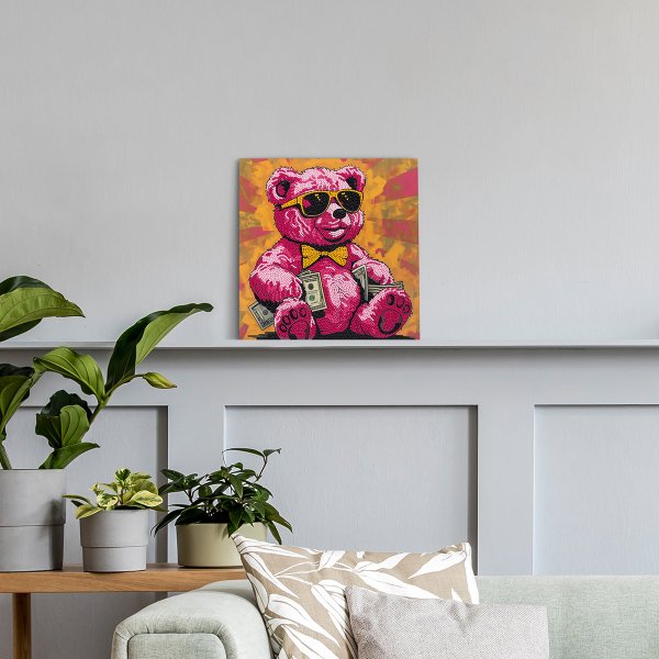 Кристальная (алмазная) мозаика ФРЕЯ постер "Богатый мишка" 30 х 30 см ALBP-245