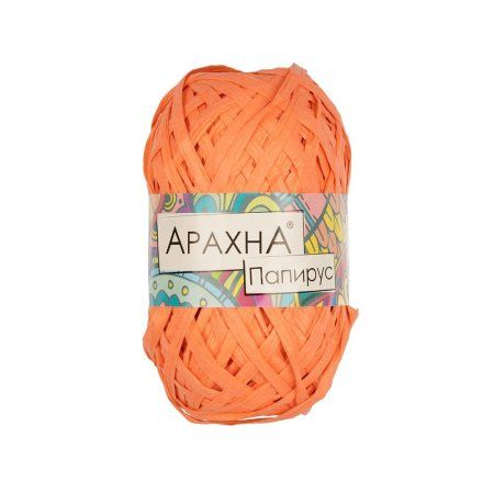 Пряжа ARACHNA Papyrus 100% целлюлоза 1 х 40 г ± 3 г 50 м ± 4 м №08 св.оранжевый ARA-PAP-08