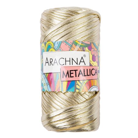 Пряжа ARACHNA Metallica 100% полиэстер 1 x 115 ± 10 г 50 м №03 св.золотой ARA-MET-03