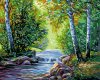 Набор для раскрашивания по номерам (холст на подрамнике) ФРЕЯ 50 х 40 см "Река в лесу" PNB/PL-316