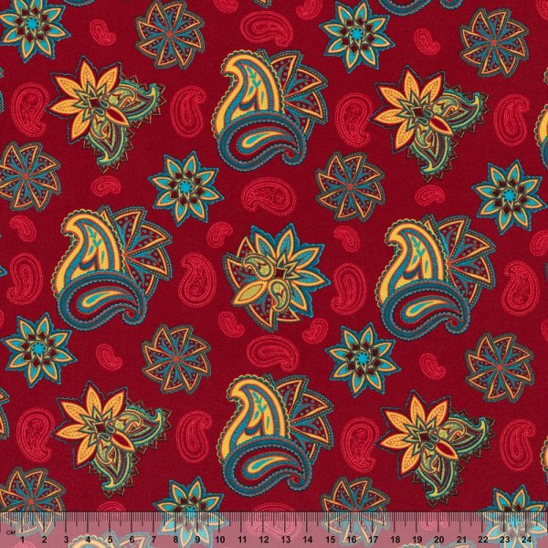 Ткань для пэчворка PEPPY СКАЗОЧНЫЙ ВОСТОК 50 x 55 см 146 г/м2 100% хлопок СВ-14 красный
