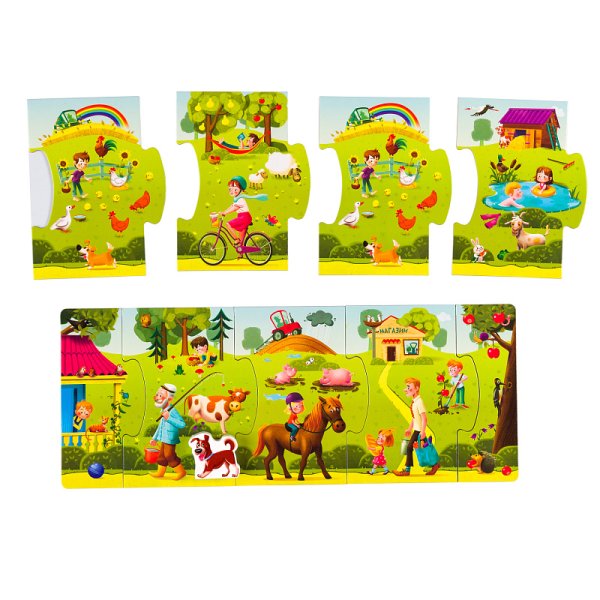 Развивающий пазл Step Puzzle "Story puzzle. Деревня" STP-80481