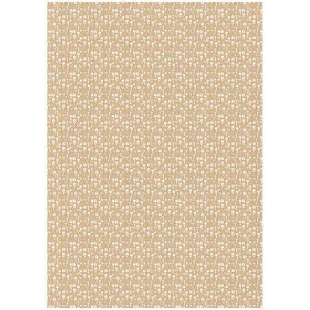 Упаковочная бумага крафт MESHU "White flowers" 1л. 70 x 100 см 70 г/м2 RE-К100_41059