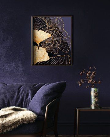 Набор для раскрашивания по номерам (с краской-металлик) ФРЕЯ 50 х 40 см "Листья гинкго" PNB/PLZ-222