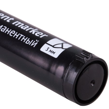 Маркер перманентный OfficeSpace "Contact" 3 мм, пулевидный, без клипа, черный RE-269073