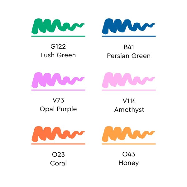 Набор маркеров SKETCHMARKER Brush Rich 6 шт MPSMB-6RICH