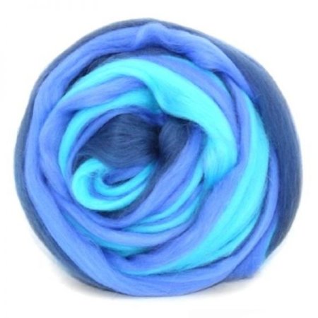Шерсть для валяния GAMMA 100% полутонкая шерсть 50 г лесной колокольчик/бирюза/джинсовый MY-050-6078