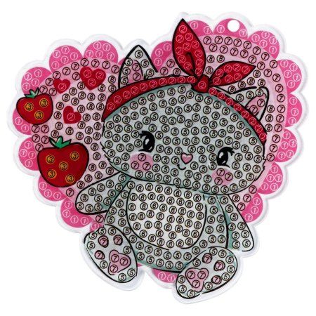 Алмазная мозаика, брелок ТРИ СОВЫ "Клубничка" картонный конверт RE-АМБ_48250