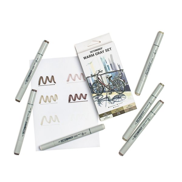 Набор маркеров SKETCHMARKER Warm Gray 6 шт + коробка MPSM-6WMGR