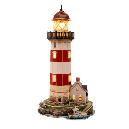 ЗD пазл REZARK Серия "Архитектура" Приморский маяк, 72 элемент, с LED подсветкой, пенополистирол RAZ-013