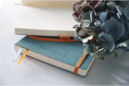 Блокнот RHODIA Goalbook A5 90 г/м2 120 л, в точку, мягк.обл., на резинке, розовое дерево RH-117802C