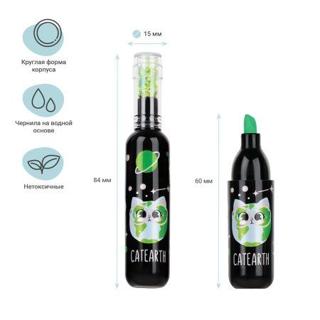 Набор текстовыделителей MESHU "Meowspace" 6 цв 1-5 мм, неоновые цвета, ПВХ бокс с европодвесом RE-MS_76375