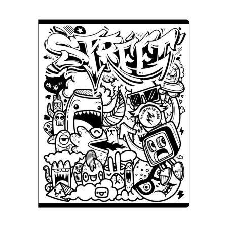 Тетрадь 48л. A5 клетка BG "Раскрась сам. Art black" RE-Т5ск48_11857