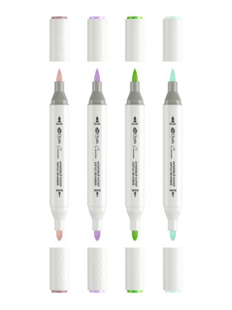 Набор акриловых маркеров СОНЕТ двусторонний, 4 цв пастельные цвета, перо кисть/пуля, блистер NP-2731032327