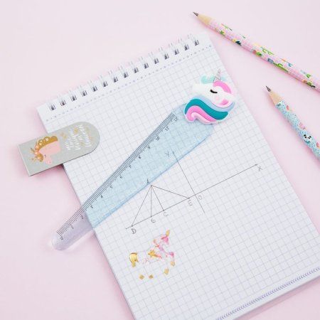 Линейка с топпером 12 см MESHU "Unicorn" пластиковая, европодвес RE-MS_36850 Линейка с топпером 12 см MESHU "Unicorn" пластиковая, европодвес RE-MS_36850