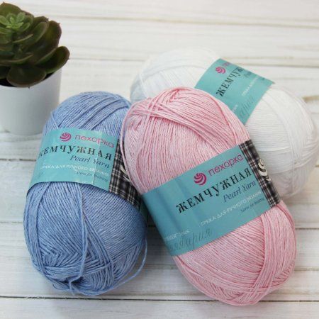 Пряжа Пехорская ПТ "Жемчужная" 50% хлопок, 50% вискоза 100 г 425 м 1 шт