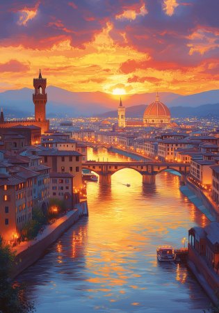 Пазл 2000 элементов ФРЕЯ "Флорентийский закат" PZL-2000/40