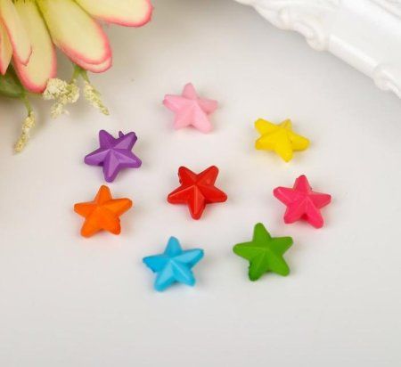 Набор бусин для творчества пластик "Яркие звёзды" набор 120 шт 0.4 х 1 х 1 см SIM-4467097