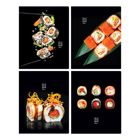 Тетрадь 48л. A5 клетка BG "Sushi roll" выб.лак RE-Т5ск48_вл_12711