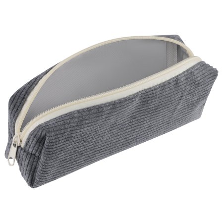 Пенал ArtSpace "Corduroy" 200 x 70 x 50 мм, серый вельвет, подкладка RE-Sch_E65589