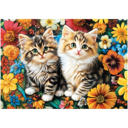 Пазл ТРИ СОВЫ 260 "Котята в цветах" RE-ПК260_64419