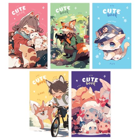 Блокнот A7 48л. BG "Cute anime" на склейке RE-Б7ск48_12764