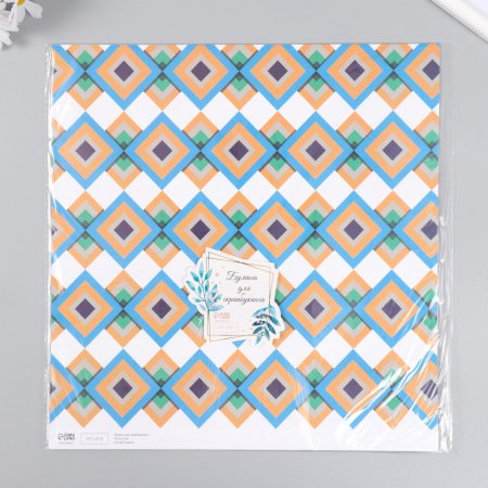 Бумага для скрапбукинга двусторонняя 5 л 30.5 x 32 см 180 г/м2 "Ромбы" SIM-7986330