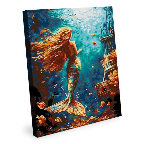 Набор для раскрашивания по номерам (холст на подрамнике) ФРЕЯ 50 х 40 см "В морских глубинах" PNB/PL-391