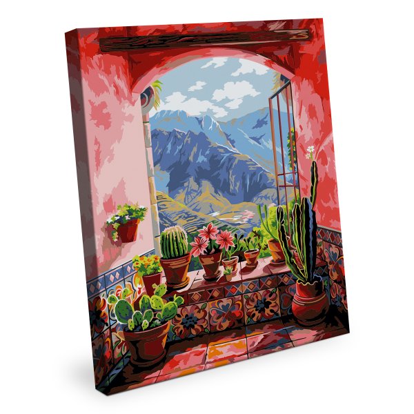 Набор для раскрашивания по номерам (холст на подрамнике) ФРЕЯ 50 х 40 см "Вид на горы" PNB/PL-377