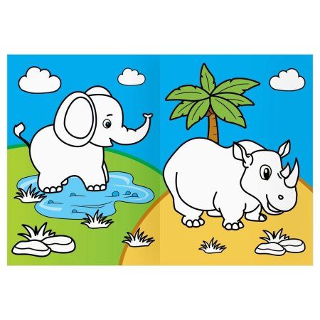 Раскраска с цв. фоном А4 ТРИ СОВЫ "Дикие животные" 16 стр. RE-PцА4_57742