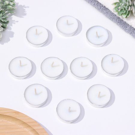 Набор чайных свечей, 10 шт, 6 г, бело-зелёный SIM-2385850