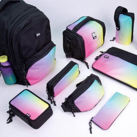 Пенал 1 отделение MILAN Sunset 23 x 9 x 1.5 см, плоский, черный, градиент ML-081118SNK1