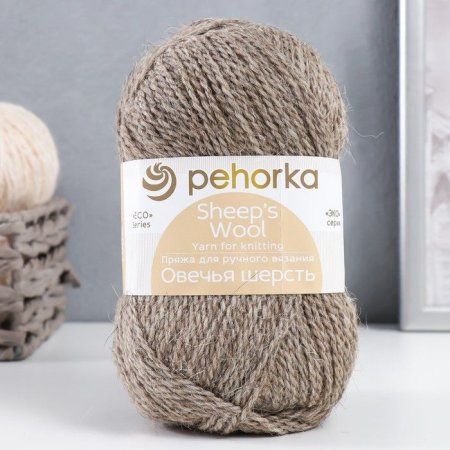 Пряжа Пехорская ПТ "Овечья шерсть" 100% шерсть 1 х 100 г 200 м №530 св.натуральный PEH-OVE-530