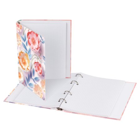 Тетрадь на кольцах 160л. A5 BG "Бумажные цветы" матовая ламинация RE-ТТ5к160_лм_62924