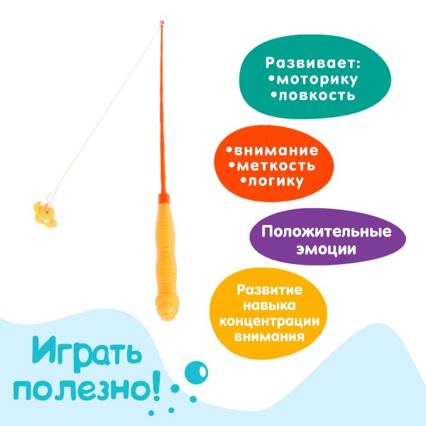 Игрушка Рыбалка "Морские приключения" 9 рыбок, 2 удочки SIM-9242039