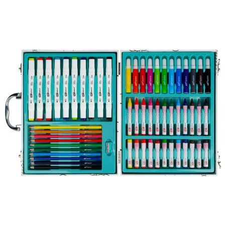 Набор для рисования ArtSpace 58 предметов, подарочный бокс: 10 скетч-маркеров, 10 цв. карандашей, 12 фломастеров, 12 пастелей, 12 воск.мелков, блокнот, точилка RE-DS_55060