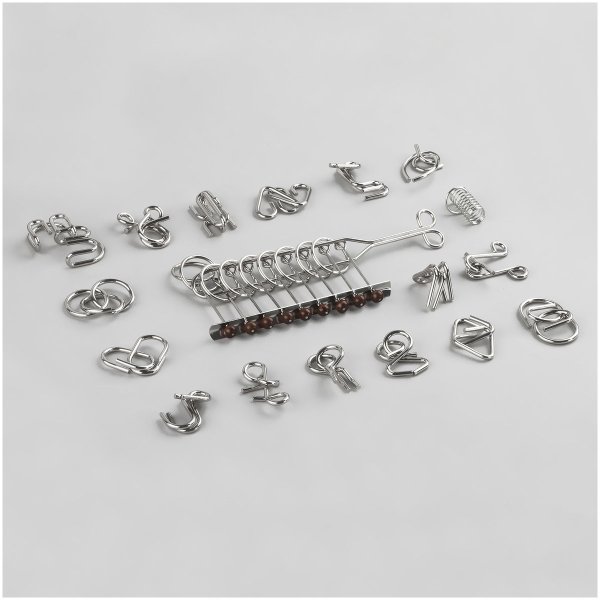 Набор металлических головоломок ТРИ СОВЫ 18 шт, картонная коробка RE-PM15_17703